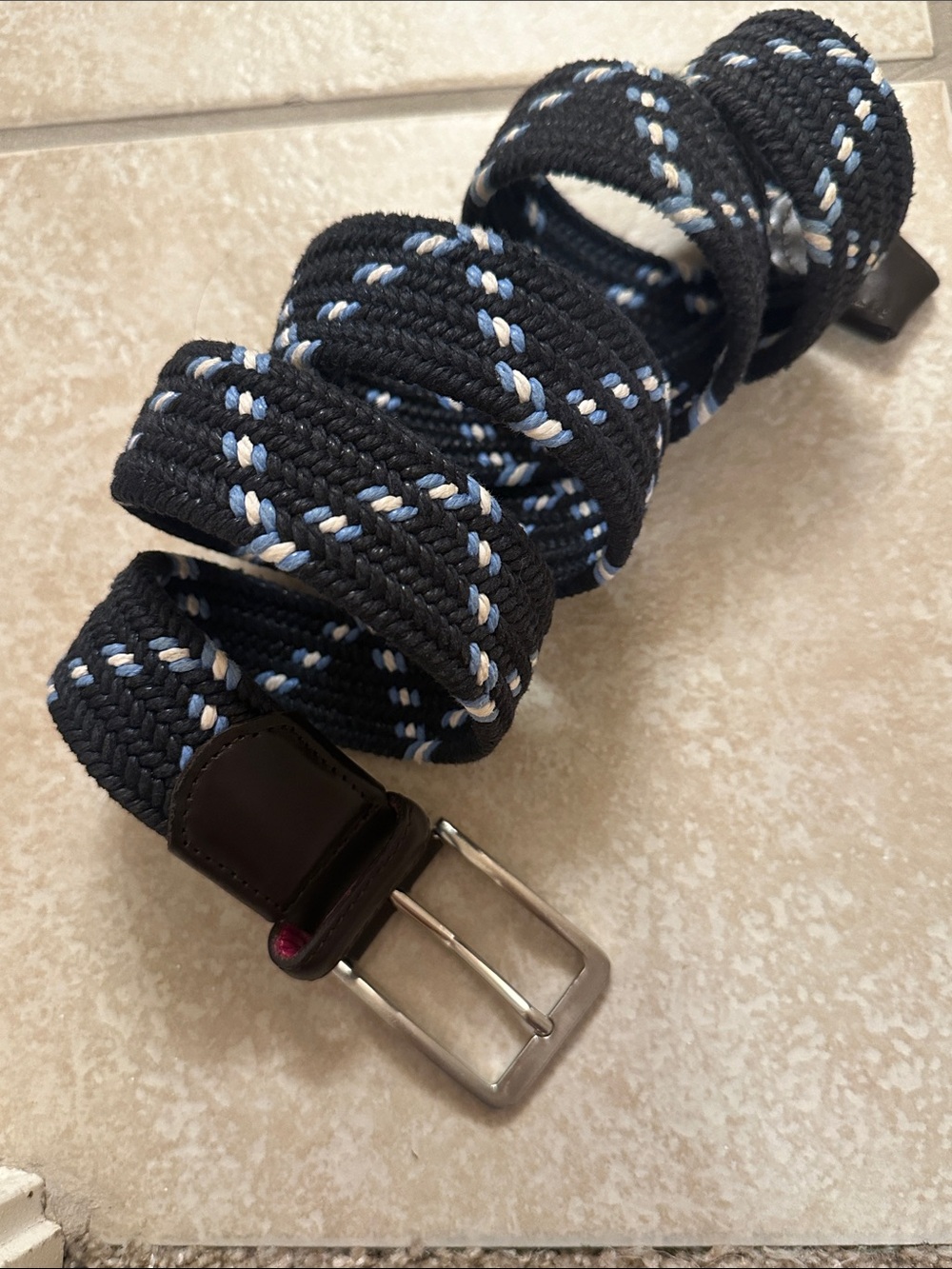 BELTOLOGY  Helix Navy/White Men's Belt